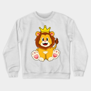 Lion as King with Crown Crewneck Sweatshirt